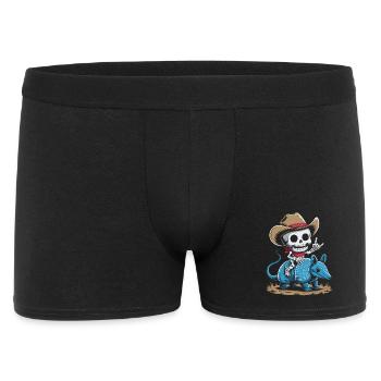 Skeleton cowboy riding blue armadillo - Men's Boxer Shorts - black - Front