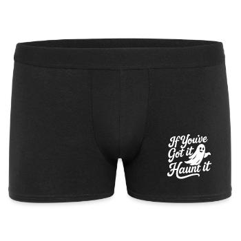 Spooky Season Funny Saying Cute Ghost Halloween - Men's Boxer Shorts - black - Front