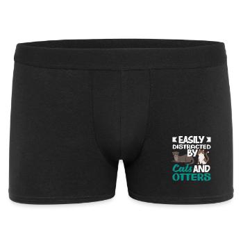 Sea Otter Cartoon Cats - Men's Boxer Shorts - black - Front