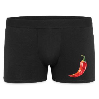 Chili Pepper - Cool Low Poly Vegetable Logo - Men's Boxer Shorts - black - Front