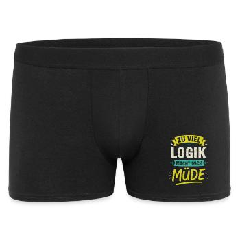 Too much logic makes you tired - funny saying office - Men's Boxer Shorts - black - Front