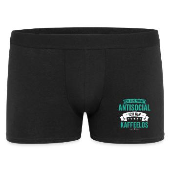 I'm not antisocial - I'm coffeeless - Men's Boxer Shorts - black - Front