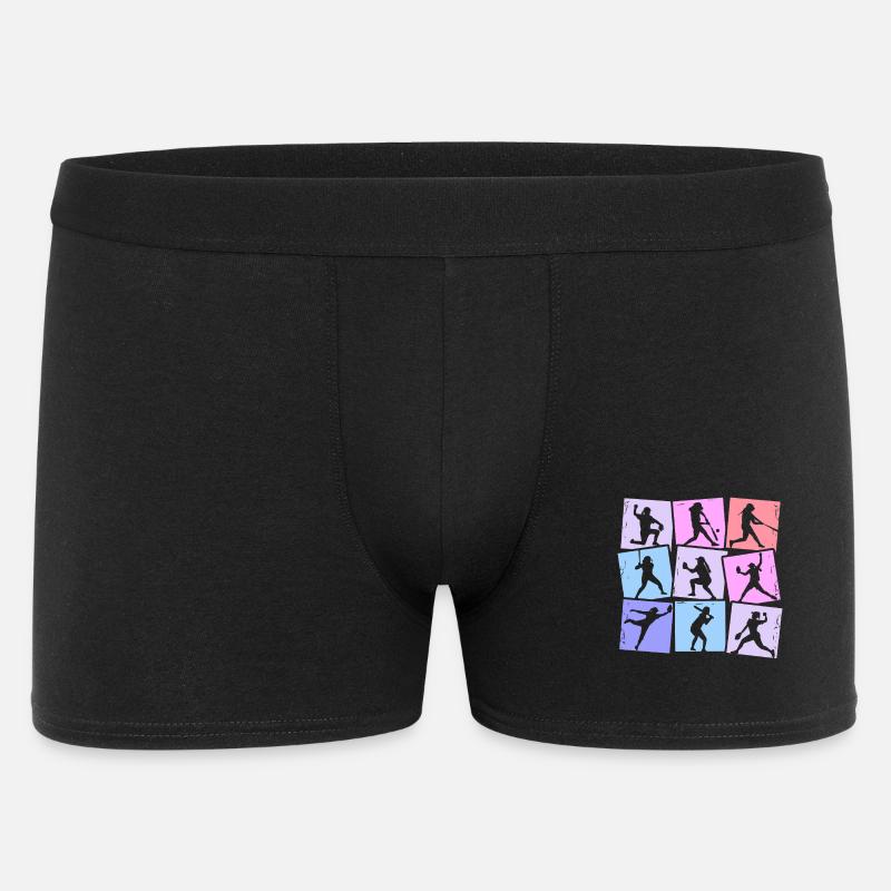 Baseballspielerin Baseball Damen Kinder Mädchen - Männer Boxer Shorts - Schwarz