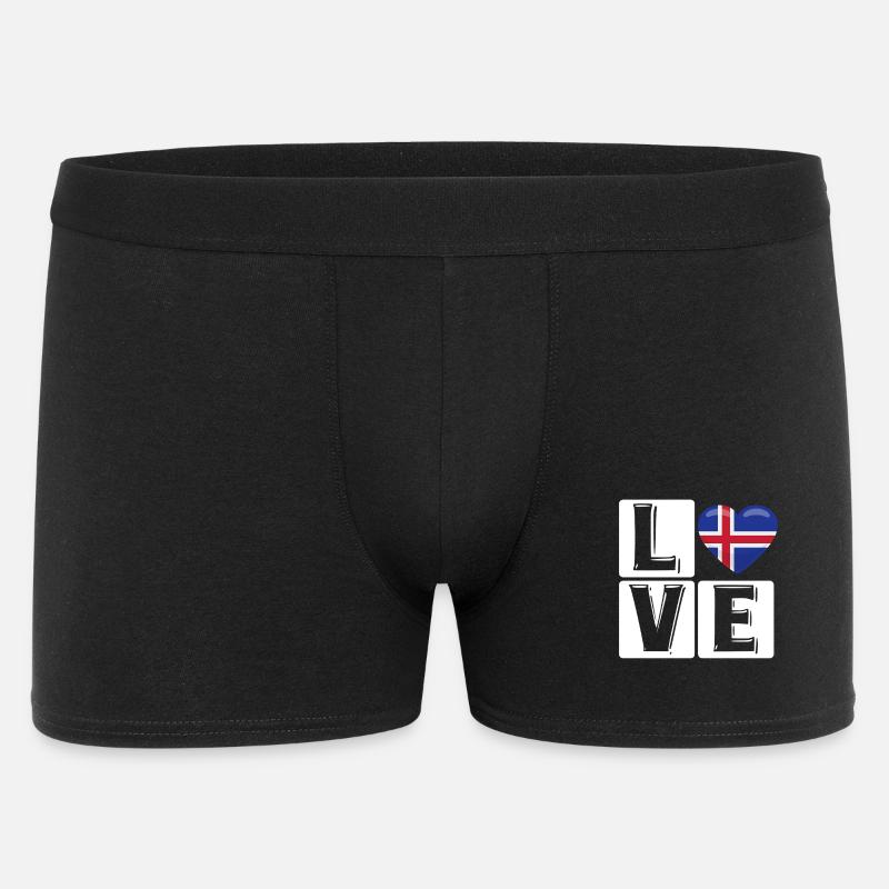 L Liebe Island Herz - Männer Boxer Shorts - Schwarz