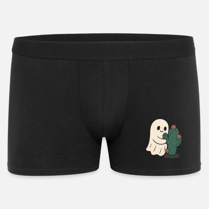 Ghost Hugging Cactus Flowers - Men's Boxer Shorts - black