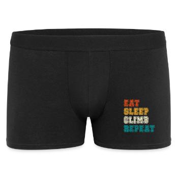Eat Sleep Climb Repeat Design - Männer Boxer Shorts - Schwarz - Vorne