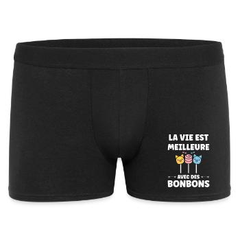 La vie est meilleure avec des bonbons - Boxer Homme - noir - Devant