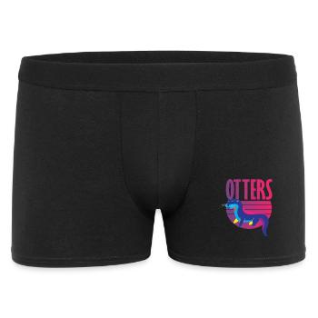 Sea Otter Retro - Männer Boxer Shorts - Schwarz - Vorne