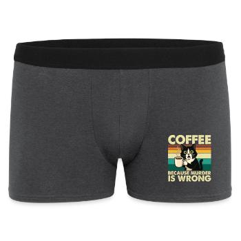Coffee Because Murder Is Wrong Sarcastic - Men's Boxer Shorts - charcoal grey - Front