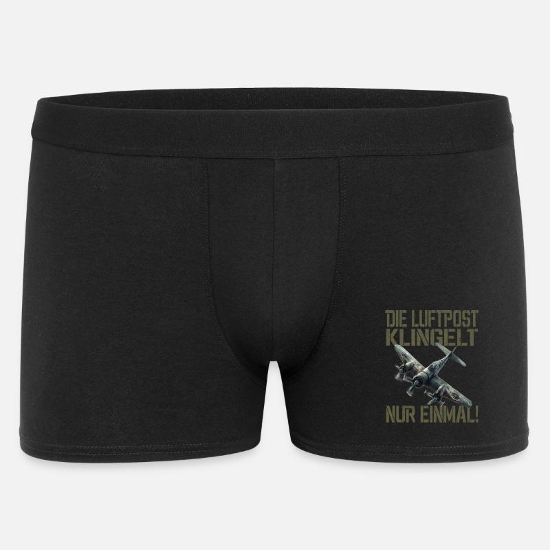 Die Luftpost Klingelt Nur Einmal Flugzeug - Männer Boxer Shorts - Schwarz