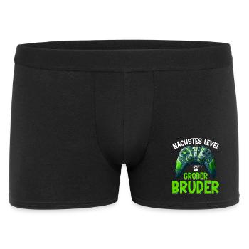 Nächstes Level Großer Bruder Ankündigung Zocken - Männer Boxer Shorts - Schwarz - Vorne