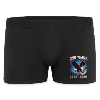 Aigle avec drapeau – 250 ans - Boxer Homme - noir - Devant