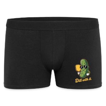 Pickleball Shirt mit Gurke „Dill with it“ - Männer Boxer Shorts - Schwarz - Vorne