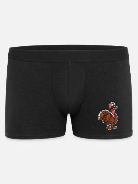 Elegant Suit Turkey Cartoon - Men's Boxer Shorts - black
