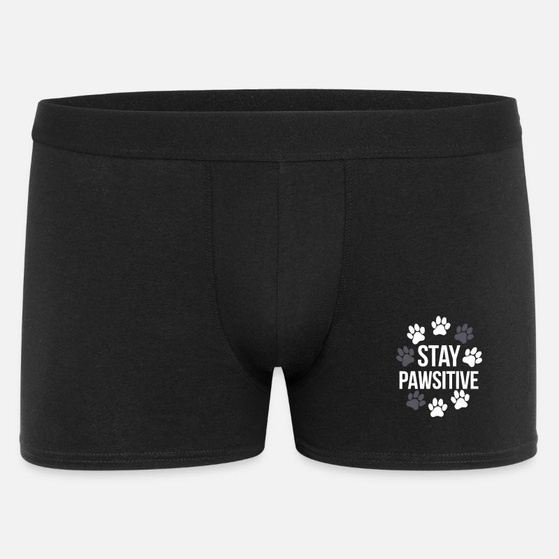 Stay Pawsitive Pawprints Tee - Men's Boxer Shorts - black