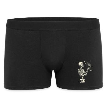 Skeleton with Raven - Men's Boxer Shorts - black - Front