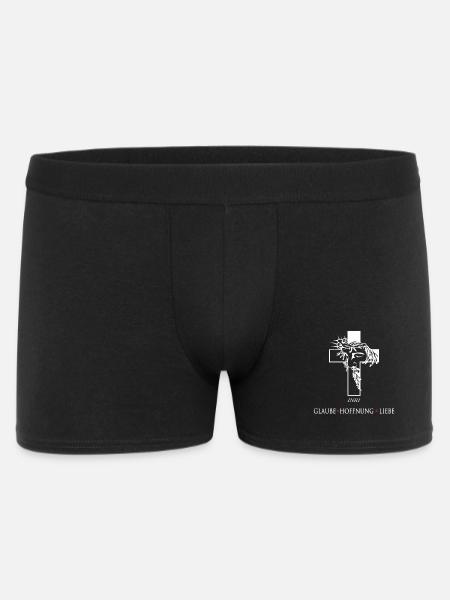Jesus with Crown of Thorns - Men's Boxer Shorts - black