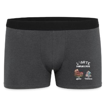Humour italien L’art d’empiler des pierres - Boxer Homme - charbon - Devant