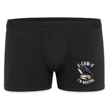 Rabe Federkiel und Schriftrollen - Männer Boxer Shorts - Schwarz - Vorne