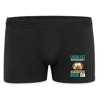 Malle LIEBE IST AUSVERKAUFT BIER IST NOCH DA - Männer Boxer Shorts - Schwarz - Vorne