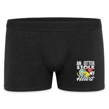 Otter Hat Mein Herz Gestohlen Seeotter Cartoon - Männer Boxer Shorts - Schwarz - Vorne