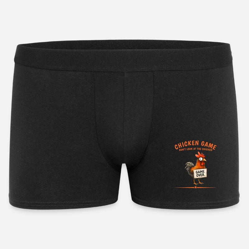 Chicken Game Over Grafik - Männer Boxer Shorts - Schwarz