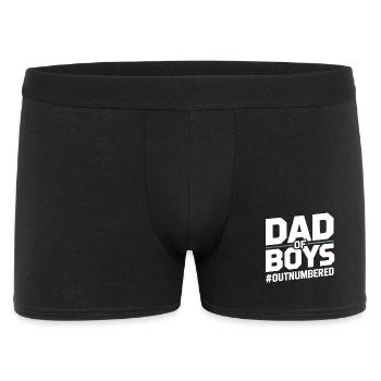 Dad of Boys – Papa Shirt für Jungsväter - Männer Boxer Shorts - Schwarz - Vorne
