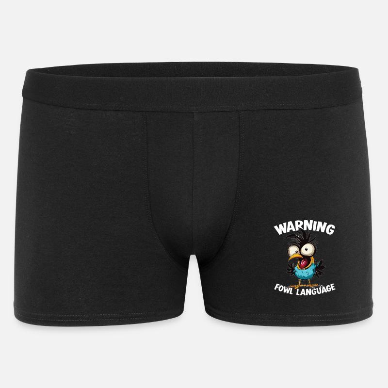 Warning_-_Fowl_Language_2 - Männer Boxer Shorts - Schwarz