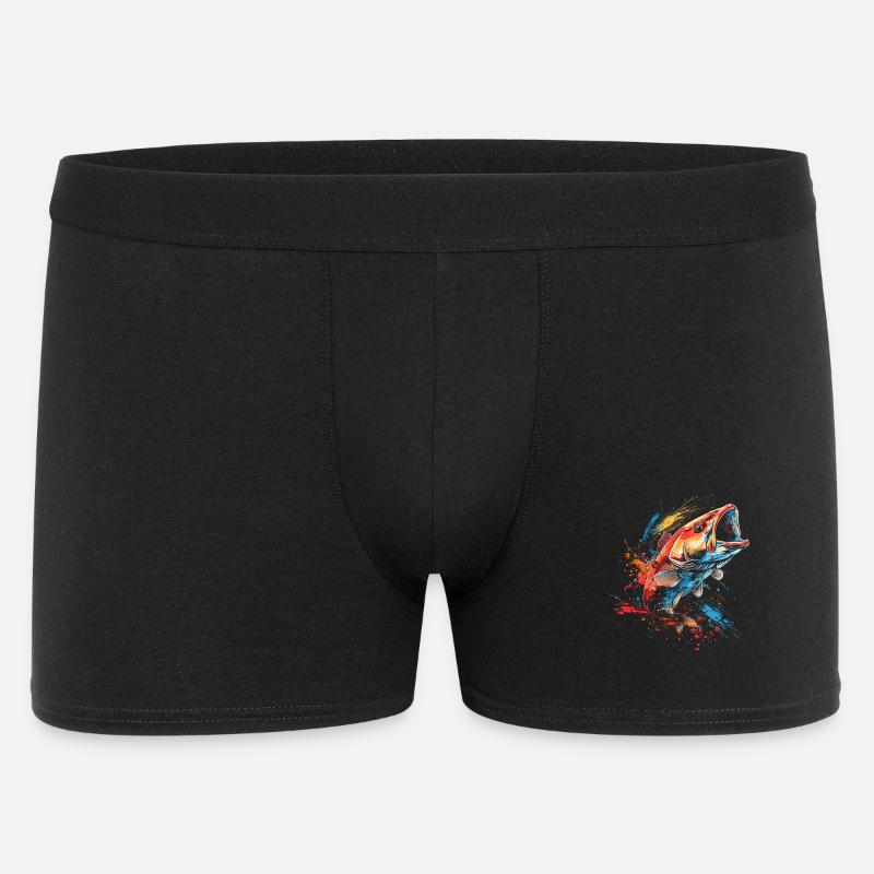 Fisch Farbklecks - Männer Boxer Shorts - Schwarz