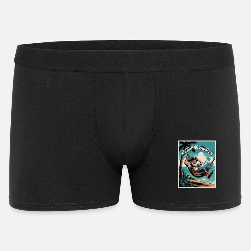 No Ship No Problem - Männer Boxer Shorts - Schwarz