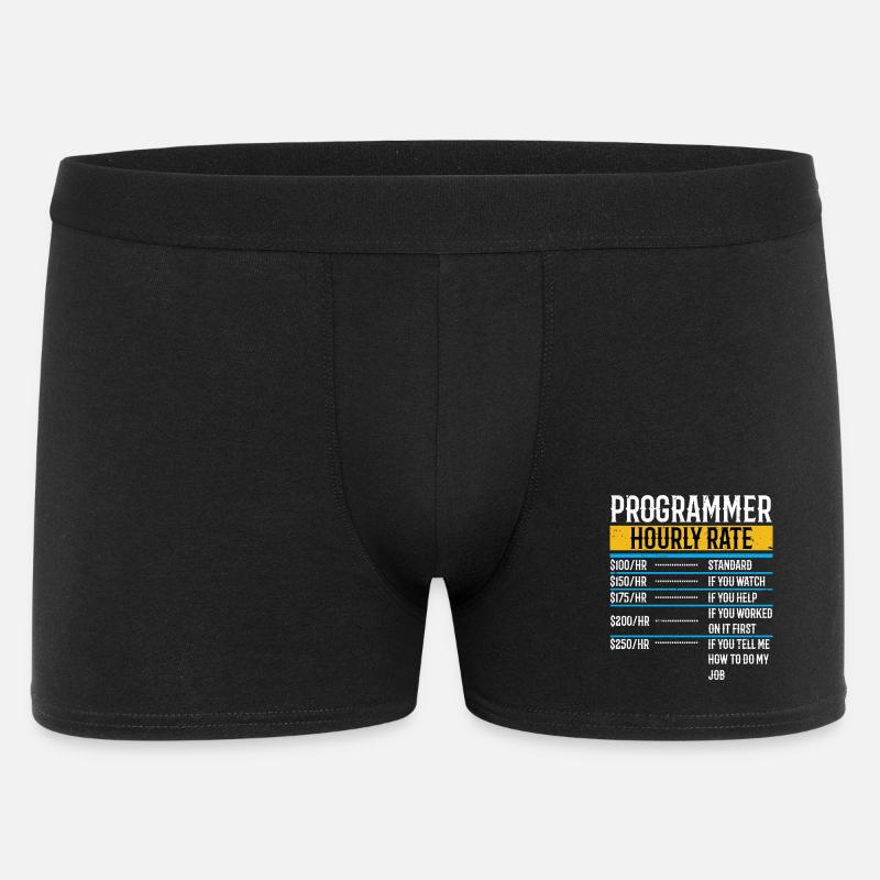 Programmer Funny Hourly Rate - Men's Boxer Shorts - black