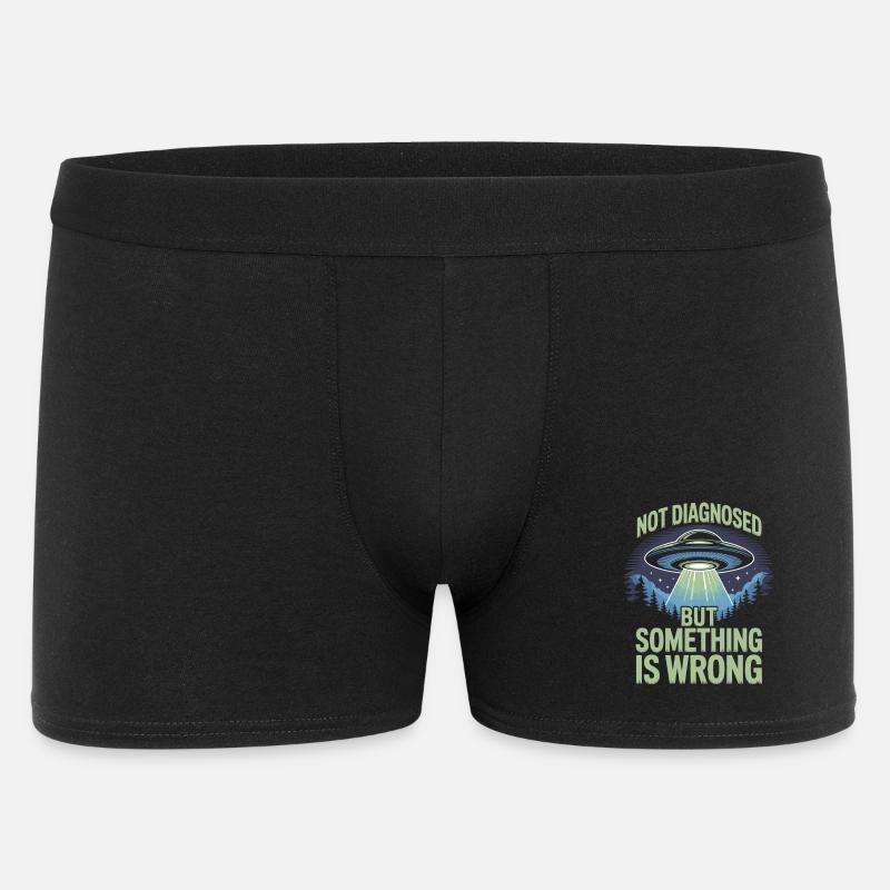 UFO Lichtstrahl über Wald - Männer Boxer Shorts - Schwarz