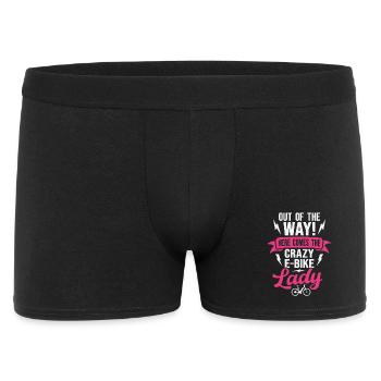 Electric Bicycle Cycling Crazy E-Bike Lady Cyclist - Men's Boxer Shorts - black - Front