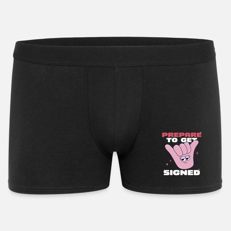 ASL Gebärdensprache Prepare To Get Signed - Männer Boxer Shorts - Schwarz