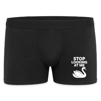 Funny Swan Stop Looking At Me Meme - Men's Boxer Shorts - black - Front