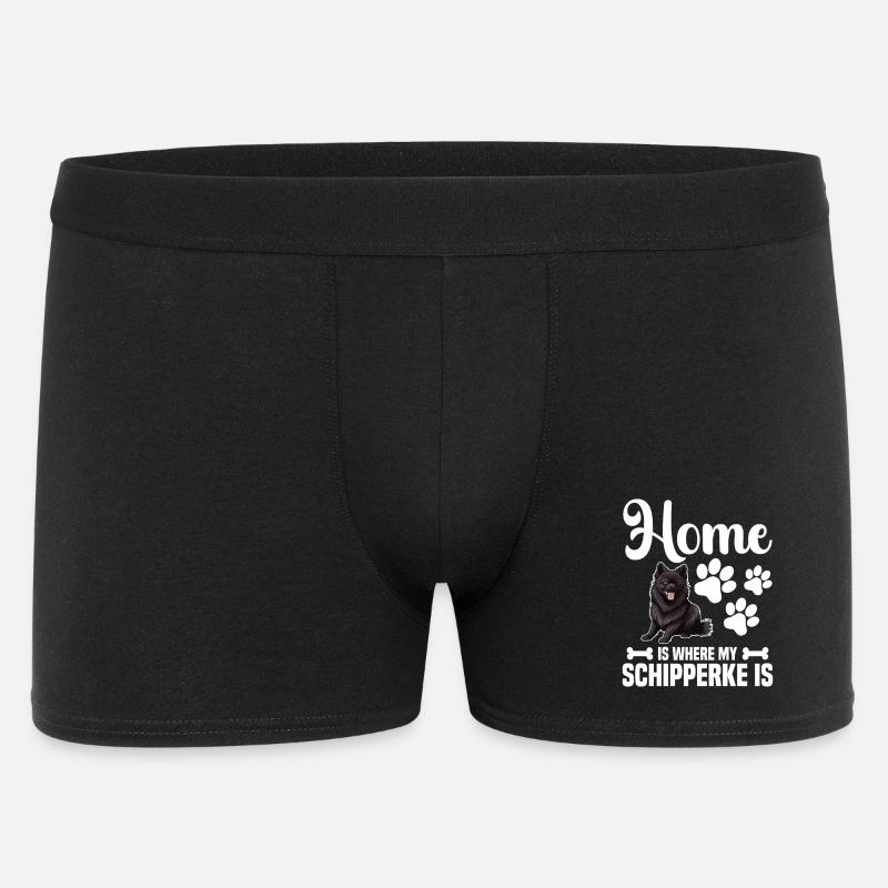 Zu Hause Ist Mein Schipperke - Männer Boxer Shorts - Schwarz