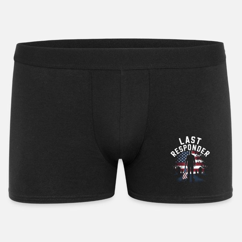 Drapeau hommage au dernier répondant - Boxer Homme - noir