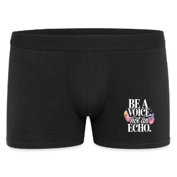 Be a Voice – Encouragement Saying in Retro Style - Men's Boxer Shorts - black - Front