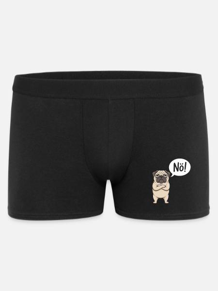 Pug Nope Funny Dog Design - Men's Boxer Shorts - black