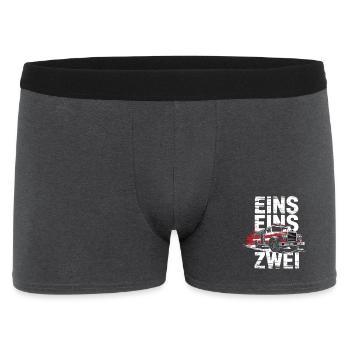 Fire Brigade Saying – 112 Emergency Call Hero in Action - Men's Boxer Shorts - charcoal grey - Front
