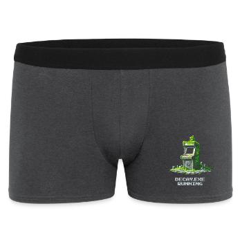 Verfall.exe running | Retro Arcade Dystopia - Men's Boxer Shorts - charcoal grey - Front