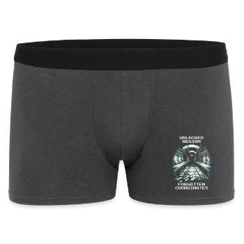 Region Unlocked: Forgotten Coordinates - Men's Boxer Shorts - charcoal grey - Front
