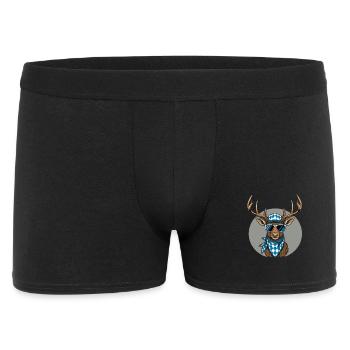Alpen Hirsch Servus Hirschgeweih Tracht Oktober - Männer Boxer Shorts - Schwarz - Vorne