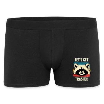 Raccoon Retro Stripes – Let's Get Trashed - Men's Boxer Shorts - black - Front