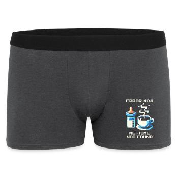 Error 404: Me-Time is missing | Mom, Coffee, Everyday Life - Men's Boxer Shorts - charcoal grey - Front