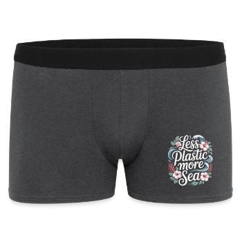 Less Plastic More Sea – Environmental Design Flowers - Men's Boxer Shorts - charcoal grey - Front