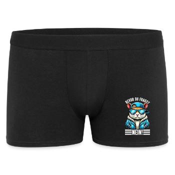 Bevor Du Fragst Nein Hamster Schlechte Laune - Männer Boxer Shorts - Schwarz - Vorne