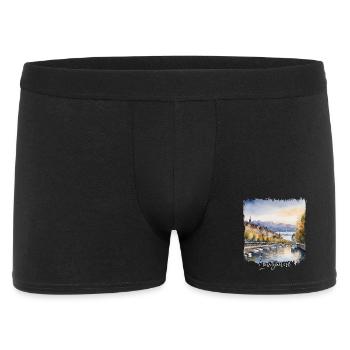 Lausanne Watercolor, Lausanne Switzerland - Men's Boxer Shorts - black - Front