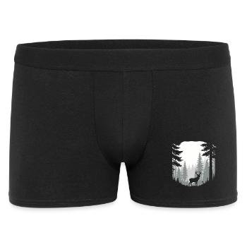 Cerf en forêt Scène de chasse Nature Vibes - Boxer Homme - noir - Devant
