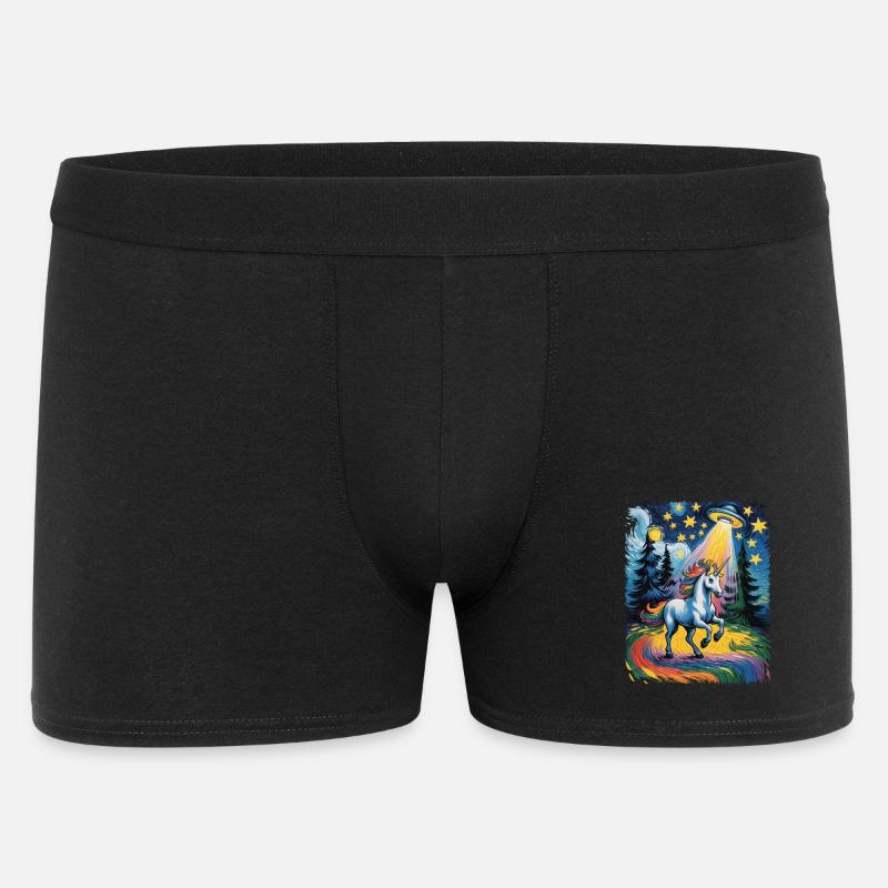 Licorne lumineuse dans un élan étoilé - Boxer Homme - noir